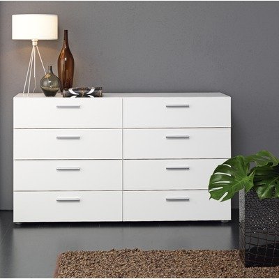 Austin Bedroom 8 Drawer Dresser Finish: White