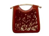 Calf Skin Cow Print Leather Fur Bag Handbag Purse LCP_BROWNFA_013