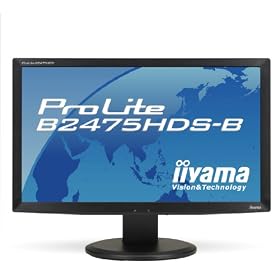 Iiyama ProLite B2475HDS-1 - �cran LCD - TFT - r�tro�clairage par LED - 24" - �cran large - 1920 x 1080 - 300 cd/m2 - 1000:1 - 5000000:1 (dynamique) - 2 ms - 0.2715 mm - HDMI, DVI-D, VGA - haut-parleurs - noir