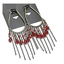 Red Bead Chain Earrings