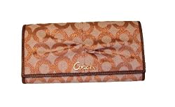 AUTHENTIC COACH PARKER OP ART CHECKBOOK WALLET 42460