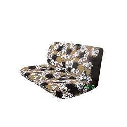 Universal-fit Hawaiian Hibiscus Floral Print Bench Seat Cover - Tan