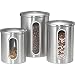 Kitchen & Housewares : Kitchen Canister Set w/ Vertical Windows in Brushed Stainless by Polder Home Tools