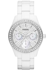 Fossil White Band Silver Dial Watch