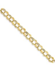 14k Lite 7mm Triple Link Charm Bracelet