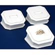 3 White Leather Ring Stands Jewelry Showcase Displays