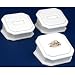 3 White Leather Ring Stands Jewelry Showcase Displays