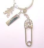 Baby Shower or Christening Gift Russ Berrie Diamante Nappy Pin