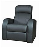 IMAGE OF Recliner Chair with Cup-Holder in Black Leather