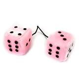 Pink Hanging Fuzzy Furry Dice
