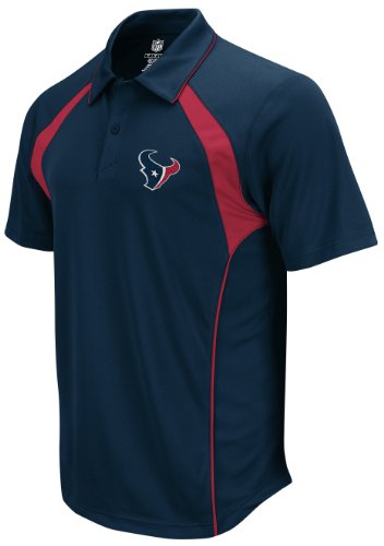 NFL Men's Houston Texans Navy End Zone Trainer Polo (Navy, X-Large)