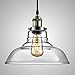 Arvidsson Vintage Hanging Lamp, INDUSTRIAL Pendant Light, CLEAN Clear Glass Shade, 100% Brass Brushed Antique Socket, Pretty Cool Fabric Cord, SIMPLE Dining Room Light, UL Standard, ETL Qualified