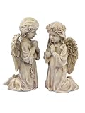 Set of 2 Inspirational Statuary Praying Boy and Girl Angel Garden Figures 10