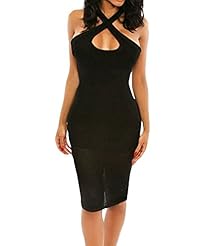 Sexy Halter Knee Length Keyhole Bodycon Dress/Club Dress/Party Dress/Mini Dress 
