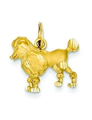 14K Gold Poodle Dog Charm Doggy Pendant FindingKing