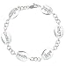 Inspire Sterling Silver .925 Word 'Believe' 'Comfort' 'Health' 'Hope' 'Love' 'Spirit' Letter Rolo Link Bracelet