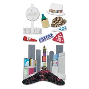 Jolees  Boutique Le Grande Dimensional Stickers, City New Year