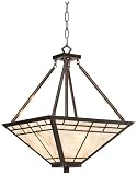 Tiffany Mica Glass Mission Style Pendant Light