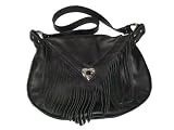 Leather Hobo Fringe Handbag in Black Made in the USA and Buttery Soft
