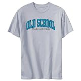 T-Shirt Silver Gray  Old School Track And Field  Sports