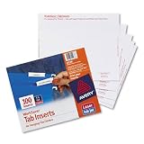 AVE11136 Laser/Inkjet Inserts For Hanging Folders, 1/5 Tab Cut, White