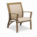IMAGE OF Granville Sling Dining Arm Chair Finish: Tuscan Sand, Sling: Cortex Pewter