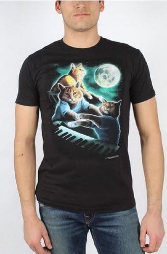 Keyboard Cat Moon Mens T-shirt XL