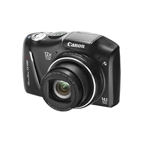 Canon PowerShot SX150 IS Digital Camera - Black (14.1 MP, 12x Optical Zoom) 3.0 inch LCD with Wide Viewing Angle
