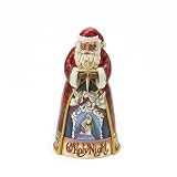 Jim Shore Heartwood Creek Santa Holding Nativity Star with Nativity Scene Figurine 10-Inch