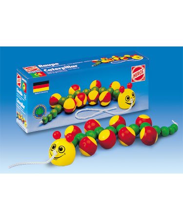 Childrens Toyshop  Toys : Wooden Pull Along Caterpillar