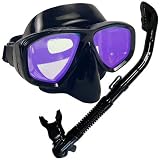 Snorkeling Scuba Dive DRY Snorkel PURGE Mask Gear Set
