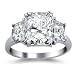 GIA Certified 3.39ct Cushion Cut 3 Stone Diamond Engagement Ring Platinum
