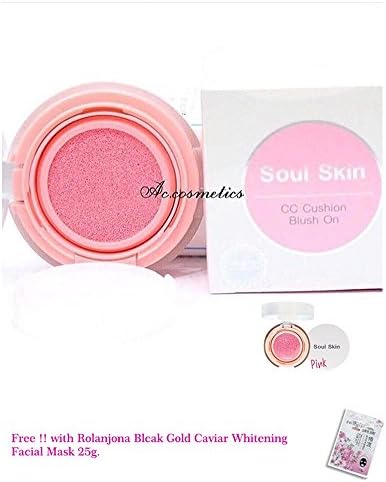Soul Skin CC Cushion Blush On [Pink 01 Babie Doll] Colorful Water Blush On, Cheek blush.[Get Free Tomato Facial Mask ]