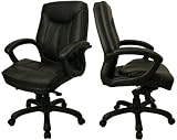 Mid Back, Black, Glove Soft, Leather Executive Swivel
