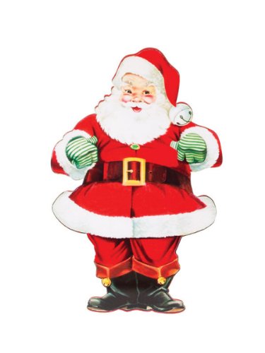 Pack of 2 Retro Santa Vintage Style Standing Christmas Yard Art Decorations 30"