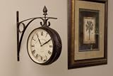Wrought Iron Double Side Grand Central Station Wall Clock