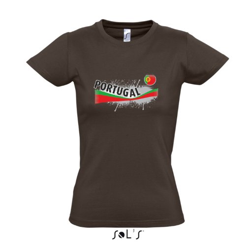 Fanshirt-Damen PORTUGAL Ländershirt EM / WM Trikot S-XXL , Chocolate , S