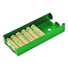 MMF Industries Rolled Coin Aluminum Tray with Denomination and Quantity Etched on Side, Green (211011002)