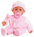 Bayer Design 93800 - Babypuppe First Words mit Schlafaugen, 24 Babylaute, 38 cm, rosa
