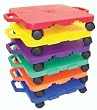 16" Colored Connect-A-Scooter - Set of 6 (1 each color), with Nylon Casters - Gym Equipment