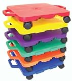 16 Colored Connect-A-Scooter - Set of 6 (1 each color), with Nylon Casters - Gym Equipment