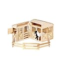 Melissa & Doug Wooden Horse Stable Toy Pretend Folding Play Set Kids wood portable &