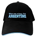 CAPS BLACK EMBROIDERY " GIVE ME A HUG , I'M ARGENTINE " ARGENTINA Medium / Large