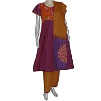 Indian Salwar Kurti Printed Embroidered Cotton Womens Dress Size M(slk395)