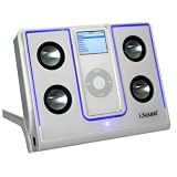 DreamGear i.Sound 4x Glow Foldable Speaker System for iPod nano 1G (White)