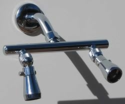 Dual Showerhead Bar with Jet Shower Heads - Chrome