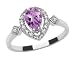 10k White Gold, February Birthstone, Amethyst and Diamond Pear Shaped Ring 10k White Gold, February Birthstone, Amethyst and Diamond Pear Shaped Ring