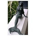 Leaning Cast Iron Mermaid Garden Figure