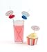 Party Partners Design Drink Me Signs Decorative Cocktail Straws, Red/Green/Blue, 12 Count