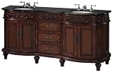 Chelsea Double Sink Cabinet Vanity with Granite Top and Ivory Basin Antique Cherry 34H x 72W x 22D, BLACK GRANITE, ANTIQUE CHERRY 41XPlRRHBZL. SL160 Chelsea Double Sink Cabinet Vanity with Granite Top and Ivory Basin Antique Cherry 34H x 72W x 22D, BLACK GRANITE, ANTIQUE CHERRY